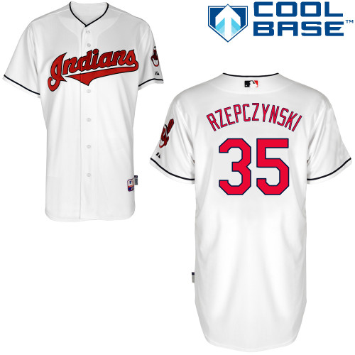 Marc Rzepczynski #35 MLB Jersey-Cleveland Indians Men's Authentic Home White Cool Base Baseball Jersey